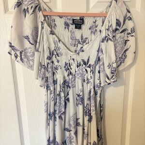 Angie blue Floral Women’s Top